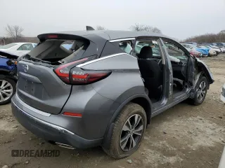 2022 Nissan Murano S with VIN 5N1AZ2AJ9NC123679, listed as a Copart auction lot 44778535 with 34,321 mi miles and Salvage Title. Bid and sale history available at DreamBid. Image 3.