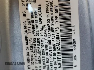 2010 Honda Accord Crosstour EX-L with VIN 5J6TF1H52AL004773, listed as a Copart auction lot 85373624 with 183,896 mi miles and Salvage Title. Bid and sale history available at carsss.com. Image 15.