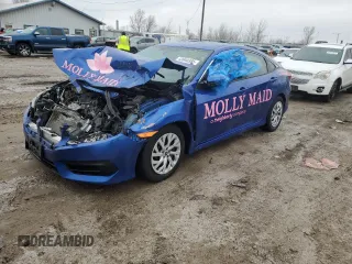 2017 Honda Civic LX z VIN 19XFC2F55HE080236, wystawiony jako Copart lot #43940385 z przebiegiem Nie podano mil oraz Szkoda całkowita • Salvage title. Historia ofert i sprzedaży dostępna na DreamBid. Obrazek 1.