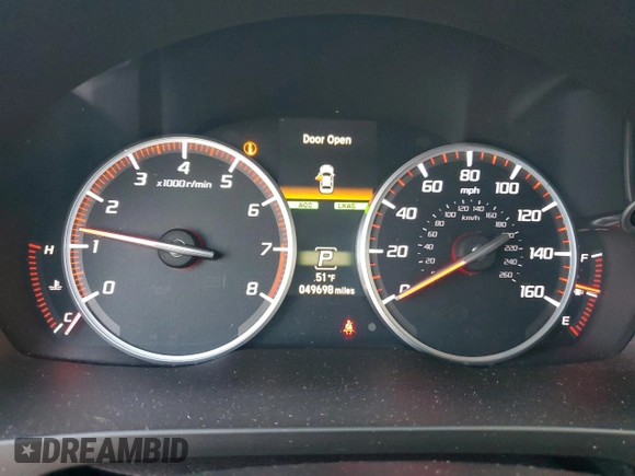 2021 Acura ILX w/Premium/A-SPEC Package with VIN 19UDE2F82MA001728, listed as a Copart auction lot 46788975 with 49,698 mi miles and Salvage Title. Bid and sale history available at carsss.com. Image 9.