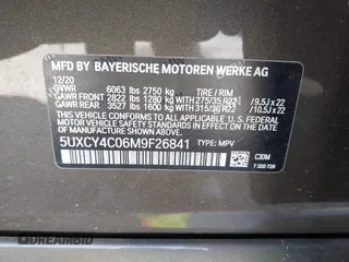 2021 BMW X6 sDrive40i z VIN 5UXCY4C06M9F26841, wystawiony jako IAAI lot #42122749 z przebiegiem 10 072 mil mil oraz . Historia ofert i sprzedaży dostępna na DreamBid. Obrazek 9.