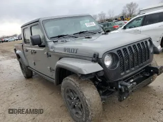2022 Jeep Gladiator Willys with VIN 1C6HJTAG4NL139090, listed as a Copart auction lot 47030245 with 60,204 mi miles and Salvage title. Bid and sale history available at DreamBid. Image 4.