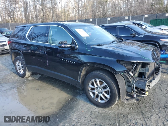 2020 Chevrolet Traverse LS with VIN 1GNERFKW8LJ110610, listed as a Copart auction lot 45092295 with 128,945 mi miles and Salvage Title. Bid and sale history available at carsss.com. Image 4.