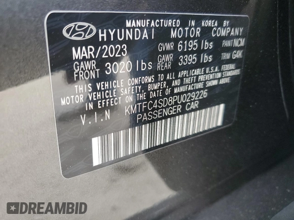 2023 Genesis G90 e-SC z VIN KMTFC4SD8PU029226, wystawiony jako Copart lot #88391865 z przebiegiem 16 762 mil mil oraz Szkoda całkowita • Salvage title. Historia ofert i sprzedaży dostępna na DreamBid. Obrazek 12.