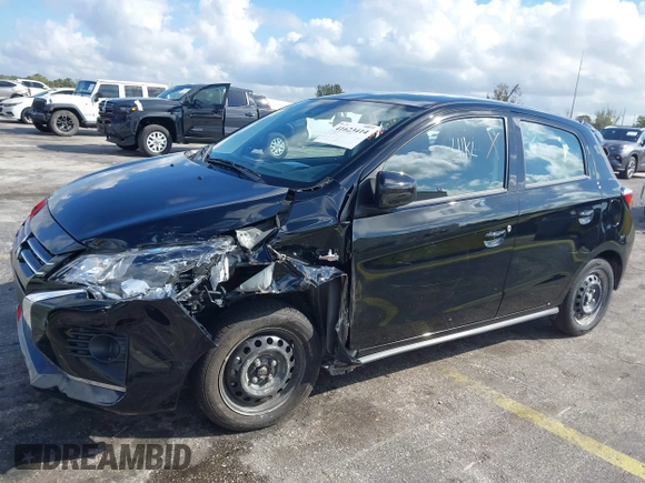 2024 Mitsubishi Mirage ES with VIN ML32AUHJ2RH019841, listed as a IAAI auction lot 41623414 with 6,629 mi miles and . Bid and sale history available at DreamBid. Image 6.