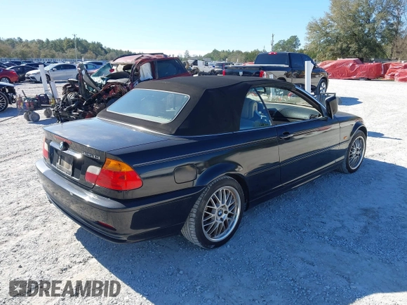 2002 BMW 3 Series 325Ci with VIN WBABS33432JY42554, listed as a IAAI auction lot 41701386 with 115,294 mi miles and . Bid and sale history available at DreamBid. Image 4.