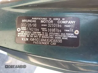1999 Hyundai Accent z VIN KMHVD14N4XU456698, wystawiony jako Copart lot #41733345 z przebiegiem 197 574 mil mil oraz Szkody całkowita. Historia ofert i sprzedaży dostępna na DreamBid. Obrazek 13.