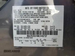 2021 Ford EcoSport SE with VIN MAJ3S2GE4MC440737, listed as a Copart auction lot 44346465 with 51,348 mi miles and Salvage Title. Bid and sale history available at carsss.com. Image 13.