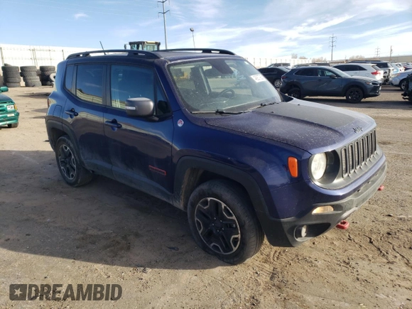 2016 Jeep Renegade Trailhawk with VIN ZACCJBCT3GPD31008, listed as a Copart auction lot 48907925 with 95,155 mi miles and Salvage title. Bid and sale history available at DreamBid. Image 4.