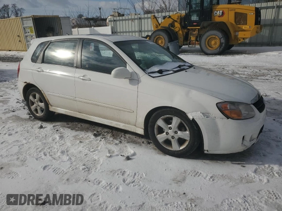 2007 Kia Spectra with VIN KNAFE162475006498, listed as a Copart auction lot 42902375 with 122,865 mi miles and Salvage Title. Bid and sale history available at carsss.com. Image 4.