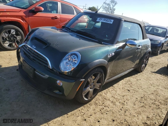 2006 MINI Cooper Convertible S with VIN WMWRH335X6TF87548, listed as a Copart auction lot 89195025 with 22,384 mi miles and Salvage Title. Bid and sale history available at carsss.com. Image 1.