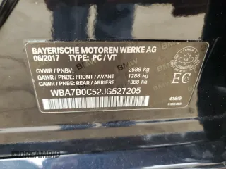 2018 BMW 7 Series 750i xDrive z VIN WBA7B0C52JG527205, wystawiony jako Copart lot #57452265 z przebiegiem 120 655 mil mil oraz Czysty tytuł • Clean title. Historia ofert i sprzedaży dostępna na DreamBid. Obrazek 12.