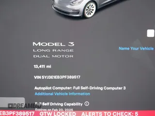 2023 Tesla Model 3 Long Range with VIN 5YJ3E1EB3PF389517, listed as a IAAI auction lot 41484978 with 13,411 mi miles and . Bid and sale history available at DreamBid. Image 7.