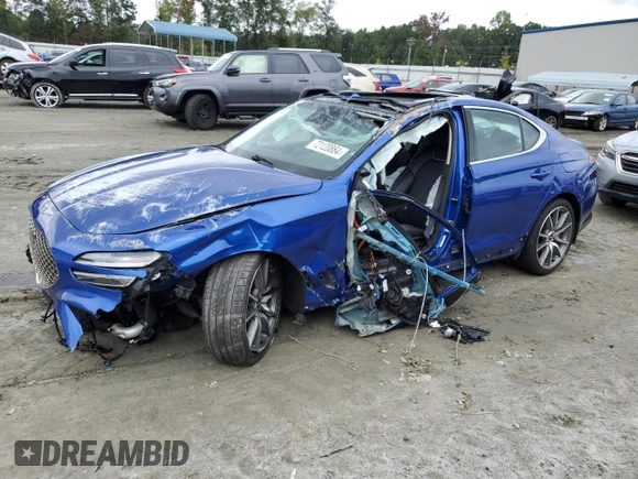 2022 Genesis G70 2.0T with VIN KMTG34TA1NU093128, listed as a Copart auction lot 72120864 with 37,054 mi miles and Salvage Title. Bid and sale history available at DreamBid. Image 1.