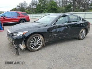 2022 Infiniti Q50 Luxe with VIN JN1EV7BR6NM340347, listed as a Copart auction lot 61132025 with 10,698 mi miles and Salvage title. Bid and sale history available at DreamBid. Image 1.