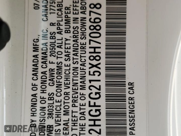 2008 Honda Civic Cpe Si with VIN 2HGFG215X8H708678, listed as a Copart auction lot 49978925 with 143,362 mi miles and Salvage Title. Bid and sale history available at carsss.com. Image 14.