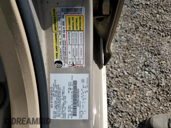 2006 Ford Fusion S with VIN 3FAFP06Z56R229610, listed as a Copart auction lot 55440745 with 125,699 mi miles and Salvage Title. Bid and sale history available at DreamBid. Image 12.