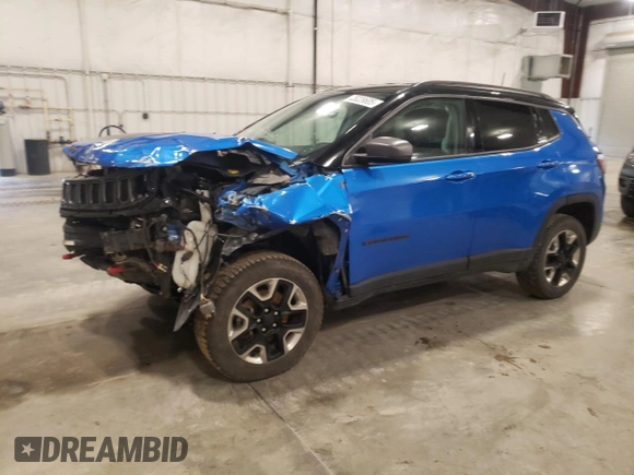 2018 Jeep Compass Trailhawk with VIN 3C4NJDDB3JT234532, listed as a Copart auction lot 55029605 with 99,614 mi miles and Salvage title. Bid and sale history available at DreamBid. Image 1.