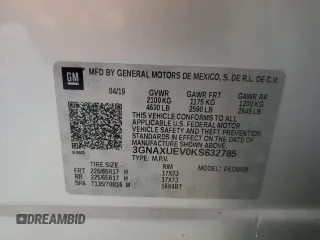 2019 Chevrolet Equinox LT z VIN 3GNAXUEV0KS632785, wystawiony jako Copart lot #42589665 z przebiegiem 86 875 mil mil oraz Szkoda całkowita • Salvage title. Historia ofert i sprzedaży dostępna na DreamBid. Obrazek 15.