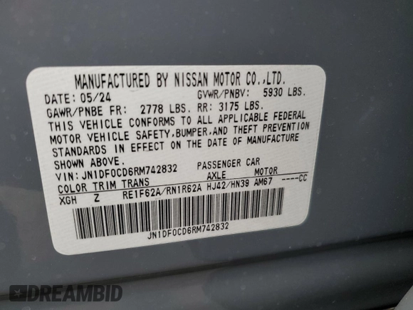 2024 Nissan ARIYA Platinum+ with VIN JN1DF0CD6RM742832, listed as a Copart auction lot 49673935 with 479 mi miles and Salvage title. Bid and sale history available at DreamBid. Image 12.