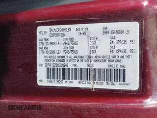 2000 Dodge 1500 z VIN 3B7HF13Z9YG138645, wystawiony jako IAAI lot #42298492 z przebiegiem 138 898 mil mil oraz . Historia ofert i sprzedaży dostępna na DreamBid. Obrazek 9.