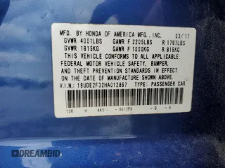 2017 Acura ILX with VIN 19UDE2F32HA012867, listed as a Copart auction lot 81857604 with 68,264 mi miles and Salvage Title. Bid and sale history available at carsss.com. Image 14.