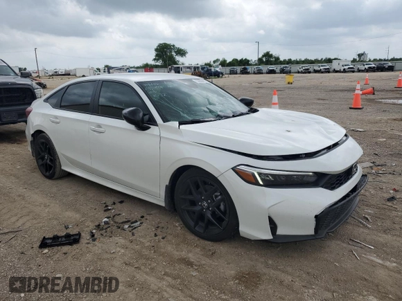 2025 Honda Civic Sport with VIN 2HGFE2F57SH566392, listed as a Copart auction lot 53600405 with 2,356 mi miles and Salvage title. Bid and sale history available at DreamBid. Image 4.