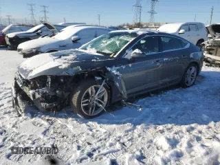 2019 Audi A5 Sportback Premium Plus with VIN WAUBNCF52KA072276, listed as a Copart auction lot 88913615 with 43,750 mi miles and Salvage Title. Bid and sale history available at carsss.com. Image 1.