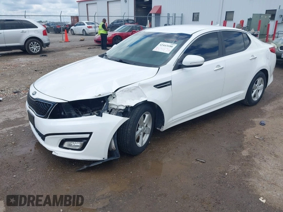 2015 Kia Optima LX with VIN KNAGM4A74F5653459, listed as a IAAI auction lot 42443188 with 109,129 mi miles and . Bid and sale history available at DreamBid. Image 2.