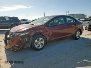 2013 Honda Civic LX z VIN 2HGFB2F59DH511793, wystawiony jako Copart lot #59198835 z przebiegiem 98 913 mil mil oraz Szkoda całkowita • Salvage title. Historia ofert i sprzedaży dostępna na DreamBid. Obrazek 1.