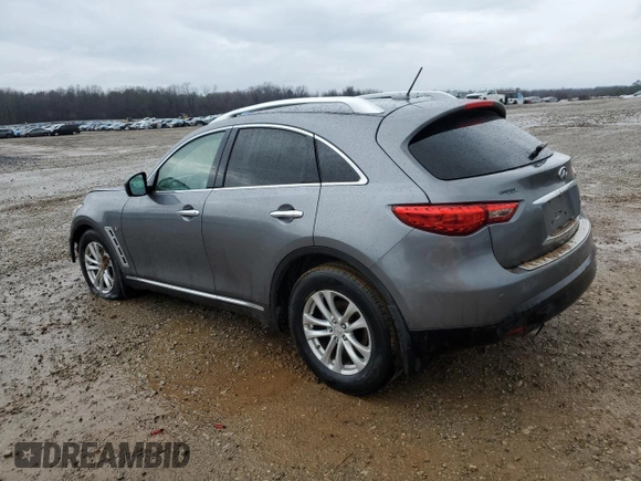 2017 Infiniti QX70 with VIN JN8CS1MW7HM410458, listed as a Copart auction lot 43272385 with 106,311 mi miles and Salvage title. Bid and sale history available at DreamBid. Image 2.
