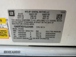 2014 GMC Acadia Denali with VIN 1GKKRTKD7EJ224985, listed as a Copart auction lot 51852035 with 201,615 mi miles and Salvage Title. Bid and sale history available at carsss.com. Image 12.