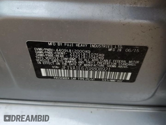 2016 Subaru WRX Premium with VIN JF1VA1E67G8808921, listed as a Copart auction lot 44534475 with 120,377 mi miles and Salvage Title. Bid and sale history available at carsss.com. Image 12.