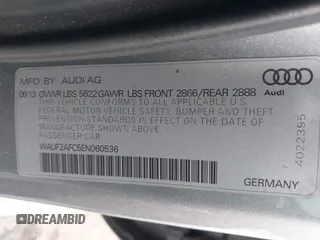2014 Audi S6 Prestige with VIN WAUF2AFC5EN060536, listed as a IAAI auction lot 41238240 with 122,612 mi miles. Bid and sale history available at carsss.com. Image 9.