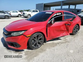 2019 Honda Civic Sport with VIN 2HGFC2F83KH501409, listed as a Copart auction lot 54778415 with Not provided miles and Non repairable. Bid and sale history available at DreamBid. Image 1.