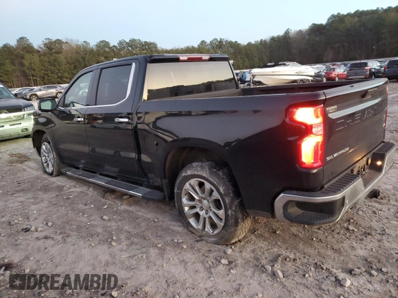 2023 Chevrolet Silverado 1500 LTZ with VIN 2GCUDGEDXP1141604, listed as a Copart auction lot 87593255 with 47,296 mi miles and Salvage Title. Bid and sale history available at carsss.com. Image 2.