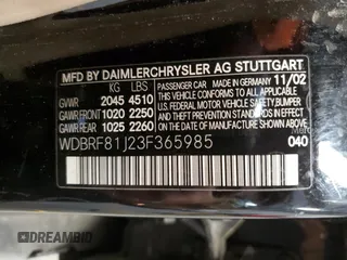 2003 Mercedes-Benz C 240 z VIN WDBRF81J23F365985, wystawiony jako Copart lot #85212194 z przebiegiem 139 328 mil mil oraz Szkoda całkowita • Salvage title. Historia ofert i sprzedaży dostępna na DreamBid. Obrazek 12.