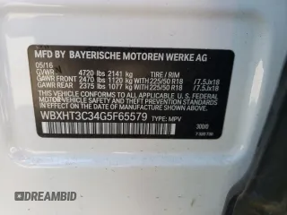 2016 BMW X1 xDrive28i with VIN WBXHT3C34G5F65579, listed as a Copart auction lot 47329613 with 84,710 mi miles. Bid and sale history available at carsss.com. Image 12.