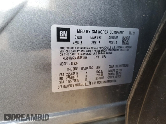 2022 Chevrolet TrailBlazer ACTIV with VIN KL79MVSL4NB061568, listed as a Copart auction lot 41709375 with 30,367 mi miles and Salvage Title. Bid and sale history available at carsss.com. Image 15.