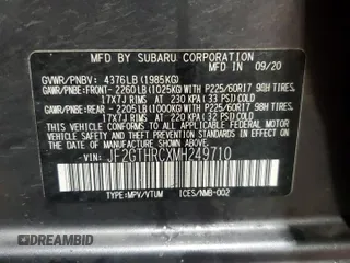 2021 Subaru Crosstrek Special Sports z VIN JF2GTHRCXMH249710, wystawiony jako Copart lot #60346105 z przebiegiem Nie podano mil oraz Szkoda całkowita • Salvage title. Historia ofert i sprzedaży dostępna na DreamBid. Obrazek 14.