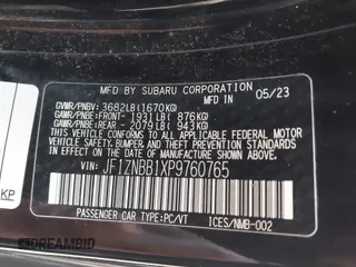 2023 Toyota 86 z VIN JF1ZNBB1XP9760765, wystawiony jako IAAI lot #41754213 z przebiegiem 30 269 mil mil oraz . Historia ofert i sprzedaży dostępna na DreamBid. Obrazek 9.