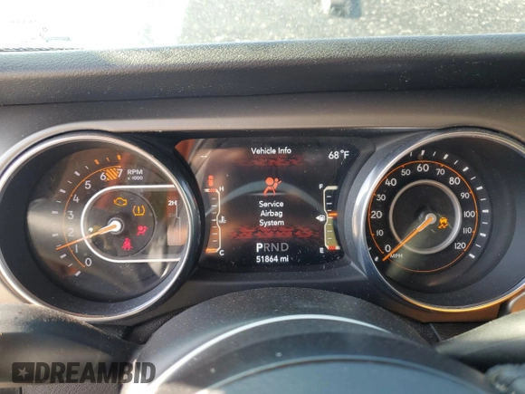 2018 Jeep Wrangler Unlimited Sport S with VIN 1C4HJXDN3JW222769, listed as a Copart auction lot 44489685 with 51,864 mi miles and Clean title. Bid and sale history available at DreamBid. Image 9.