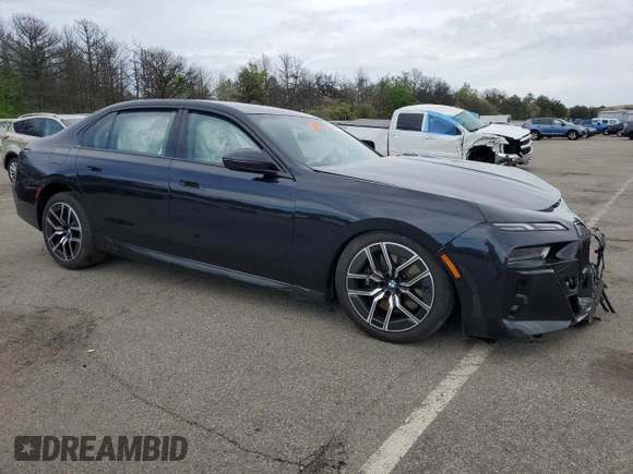 2024 BMW 7 Series 740i xDrive with VIN WBA33EH09RCR24113, listed as a Copart auction lot 56699365 with Not provided miles and Salvage title. Bid and sale history available at DreamBid. Image 4.