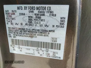 2006 Ford Escape XLS with VIN 1FMYU02Z66KA85731, listed as a IAAI auction lot 37093710 with 248,986 mi miles and . Bid and sale history available at DreamBid. Image 9.