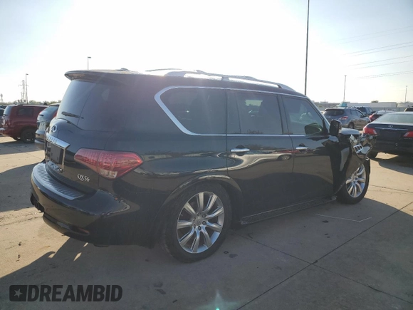 2011 Infiniti QX56 8-passenger with VIN JN8AZ2NC8B9303121, listed as a Copart auction lot 79643554 with 187,950 mi miles and Salvage Title. Bid and sale history available at carsss.com. Image 3.