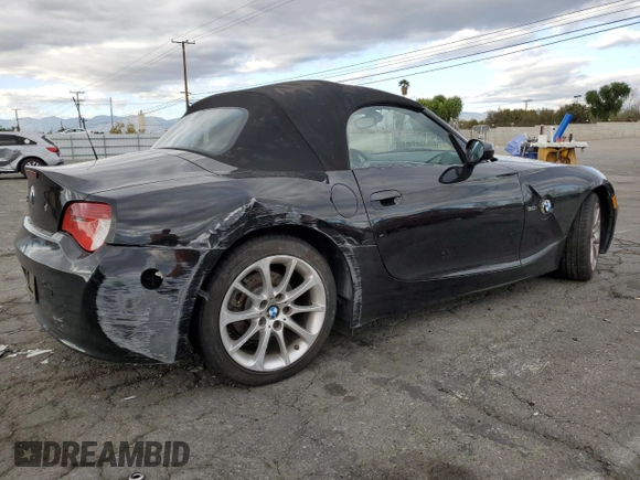 2008 BMW Z4 3.0i with VIN 4USBU33508LW74711, listed as a Copart auction lot 47768015 with 122,241 mi miles and Salvage title. Bid and sale history available at DreamBid. Image 3.