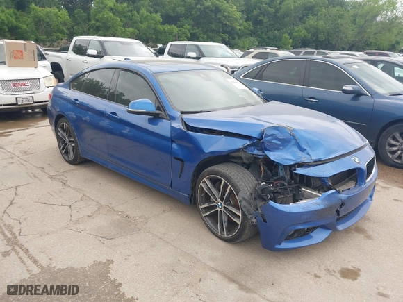 2019 BMW 4 Series 440i with VIN WBA4J5C5XKBM66154, listed as a IAAI auction lot 42061381 with 41,926 mi miles. Bid and sale history available at carsss.com. Image 1.
