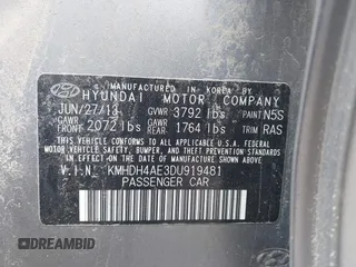 2013 Hyundai Elantra GLS with VIN KMHDH4AE3DU919481, listed as a IAAI auction lot 41971439 with 176,053 mi miles and . Bid and sale history available at DreamBid. Image 9.
