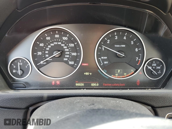 2015 BMW 3 Series 328i xDrive with VIN WBA3B5C53FF961237, listed as a Copart auction lot 47455335 with 90,026 mi miles and Salvage Title. Bid and sale history available at carsss.com. Image 9.