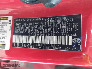 2009 Toyota Matrix S with VIN 2T1KE40E09C014254, listed as a IAAI auction lot 41687572 with 161,076 mi miles. Bid and sale history available at carsss.com. Image 9.